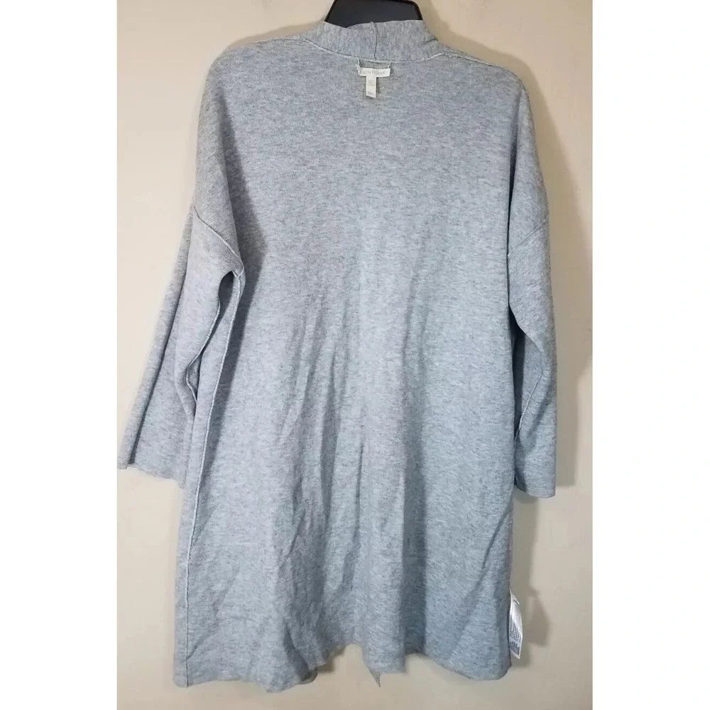 Eileen Fisher Organic Cotton Cashmere Reversible Cardigan Striped Sweater Size M